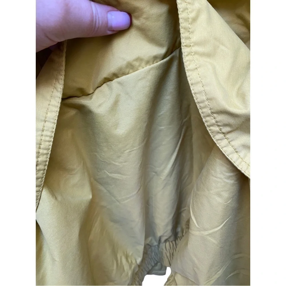 Vintage Eddie Bauer Yellow Raincoat with Blue Lined Collar